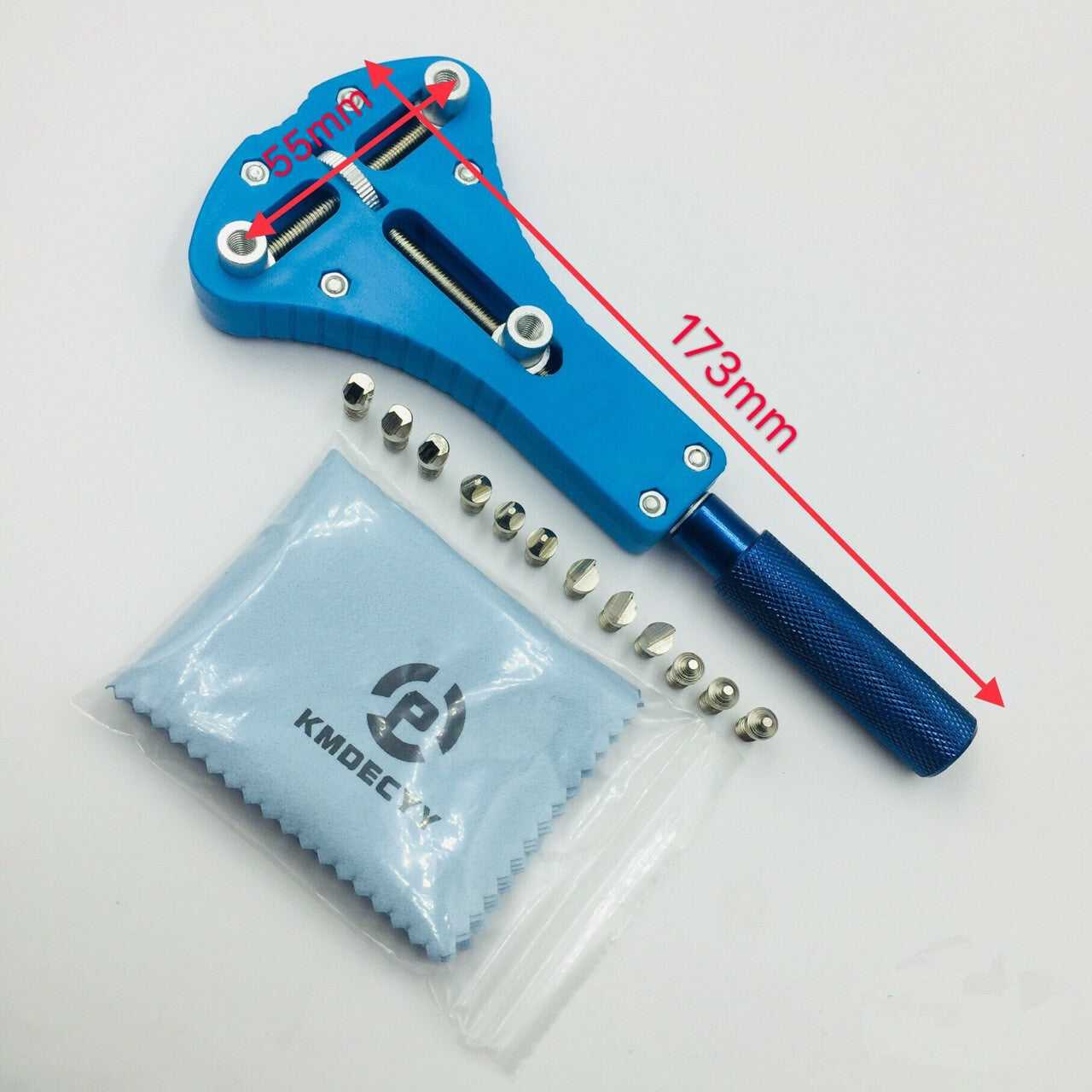 Watch Band Back Case Cover Opener Adjusting Wrench Repair Tool With 12 Dies/Tips