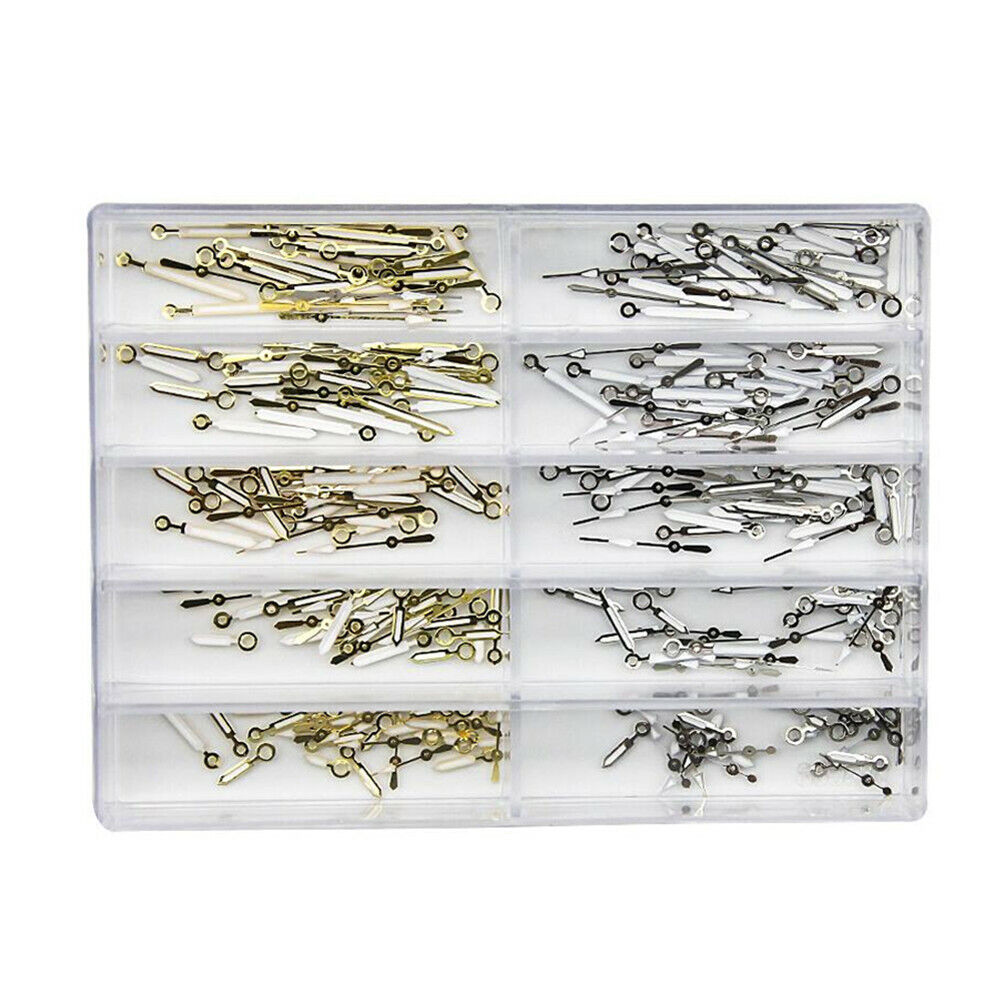Alloy watch hands assortment with needles and pins for Miyota 2035 movement repair.