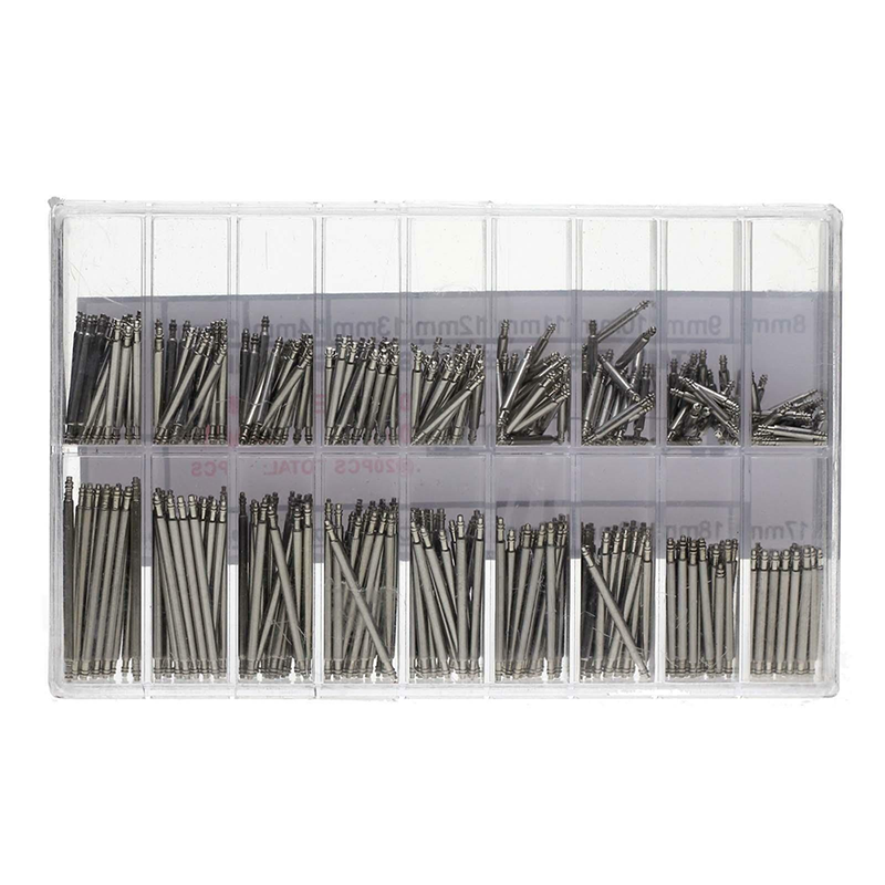 360-piece stainless steel spring bars and link pins set for watch bands, 8-25mm durable replacement kit.