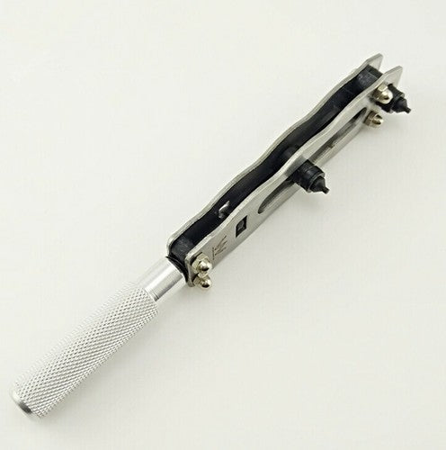 Watchamaker's adjustable watch back case remover wrench with 8 tips for precise repair and battery changes