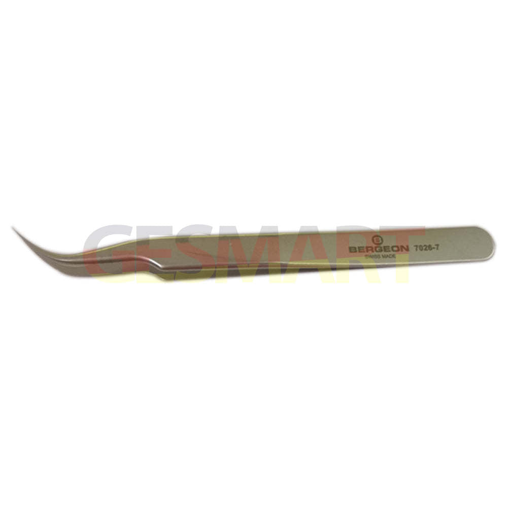 Bergeon 7026-7 Antimagnetic Tweezer Fine Curved Points
