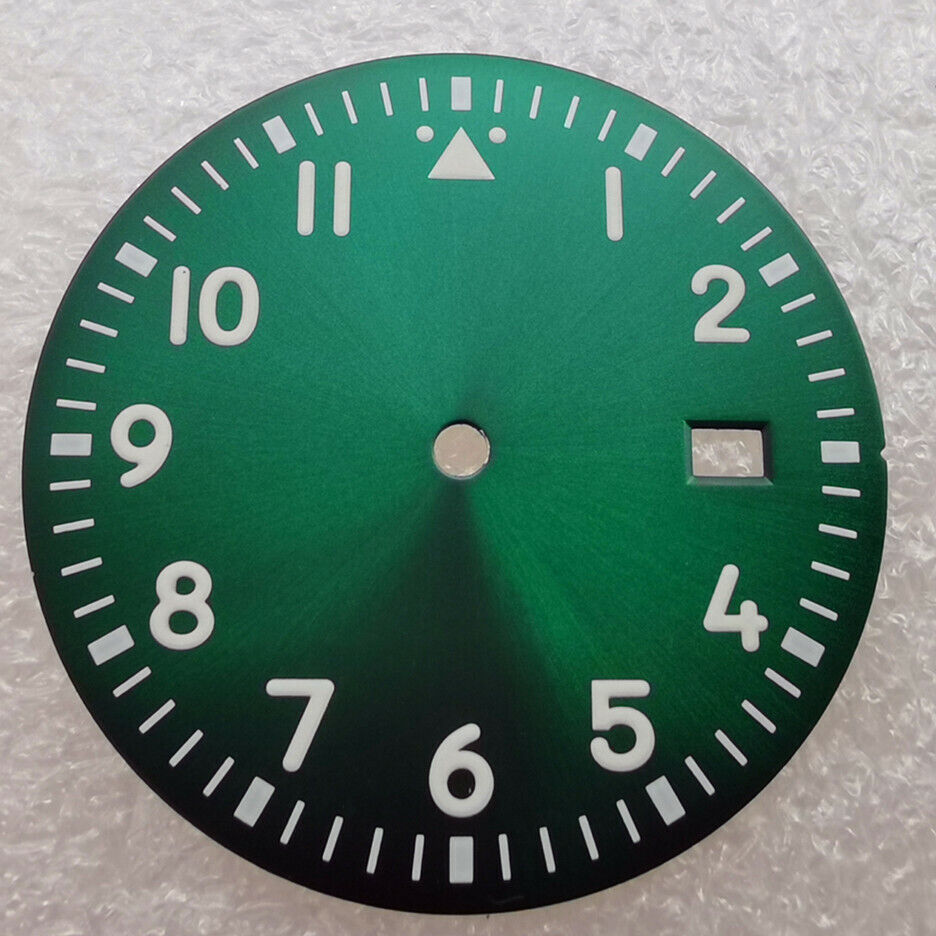 Cadran de montre neuf de 33,6 mm, vert lumineux, adapté au mouvement NH35 #01