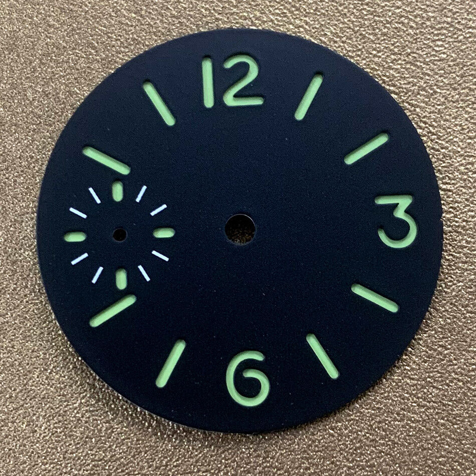 34.5mm luminous watch dial for ETA6497/6498 with clear markers, suitable for Seagull ST3600/ST3620 movements.