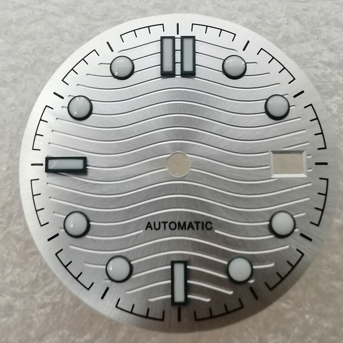 Green luminous 31mm watch dial for Omega NH35/NH36, enhancing visibility in low light, brand new.