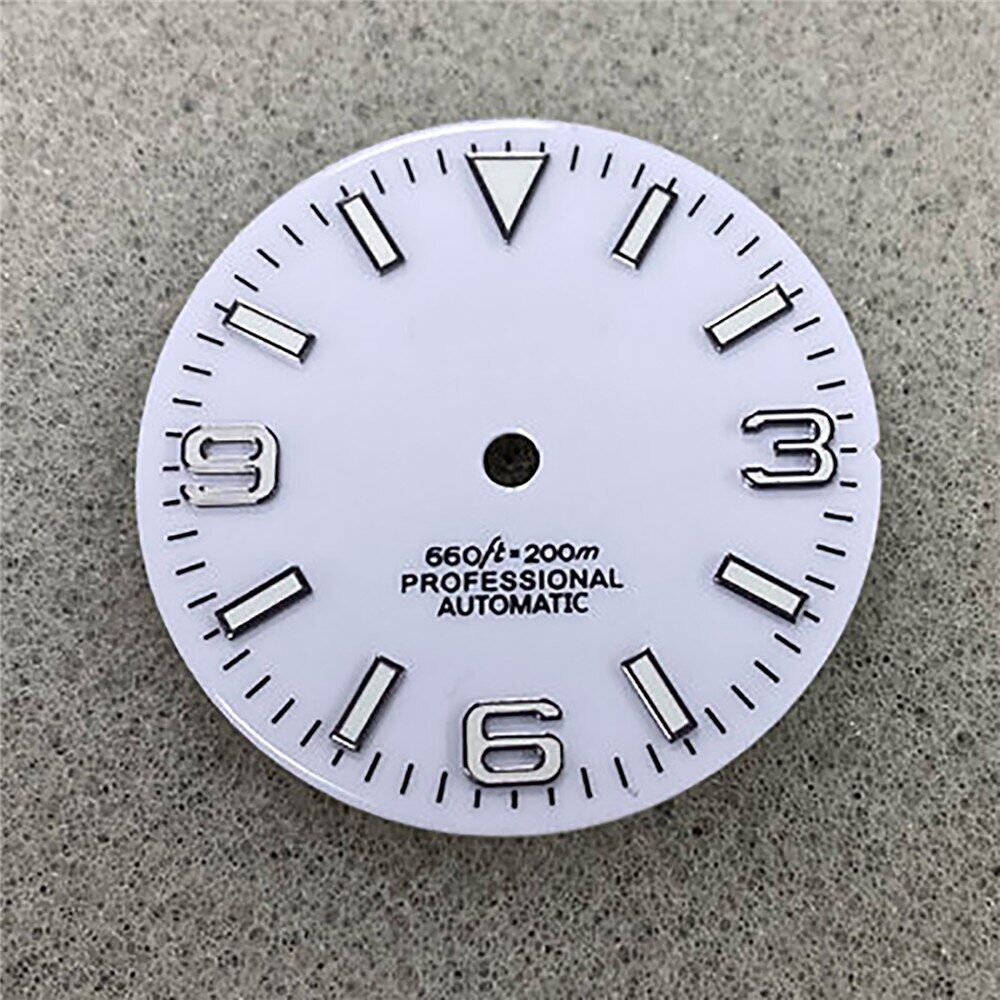28,5 mm grün leuchtendes Zifferblatt für NH35-Uhrwerk, Uhrenteile 9-3-6