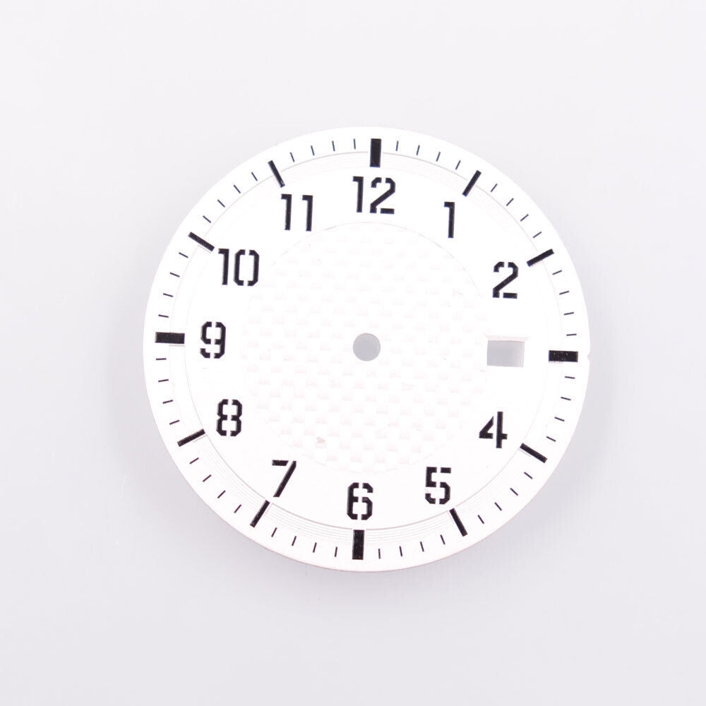 34.50mm green luminous watch dial, compatible with NH35 NH36 movements, ideal for precise timekeeping.