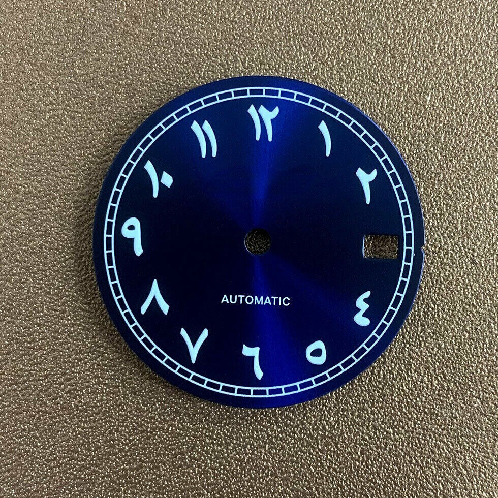 28.5mm Arabic Font Watch Dial Luminous Suitable for NH35 Movement Watch Parts