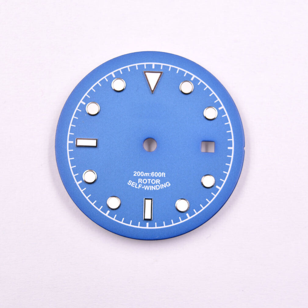 Green luminous 33.50mm watch dial for ETA2836 MYT 8215 movements, glow-in-the-dark.