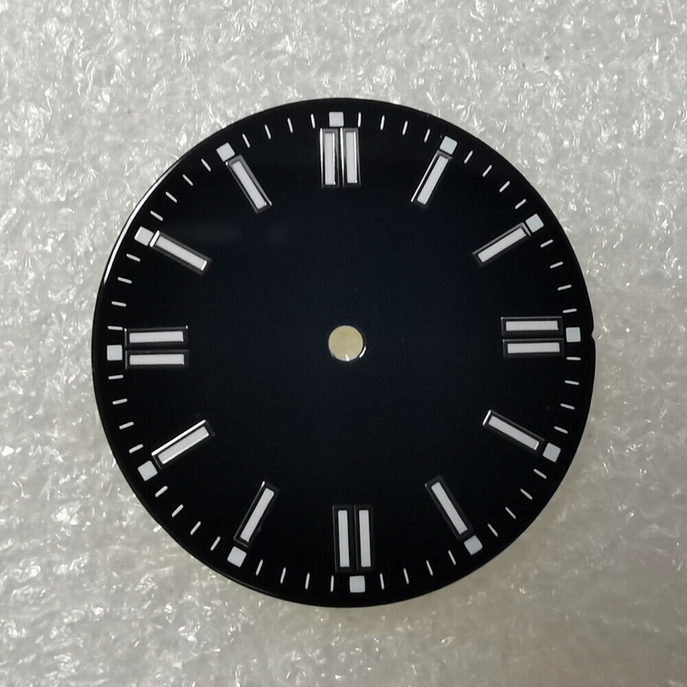 29.1mm green lume watch dial for NH35/NH36 movements, designed for precise timekeeping.
