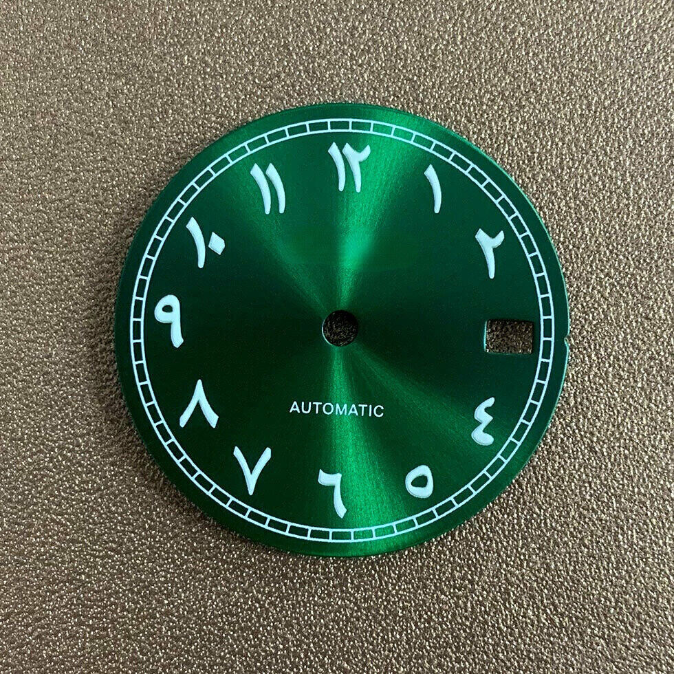 28.5mm Arabic Font Watch Dial Luminous Suitable for NH35 Movement Watch Parts