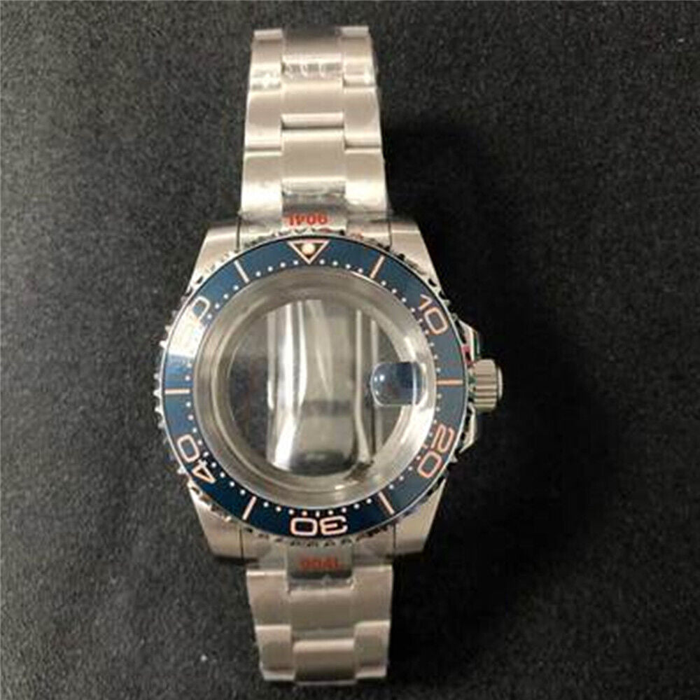 22 Colores Caja de Reloj de Cristal de Zafiro de 40MM Fondo Transparente + Correa para NH35/NH36