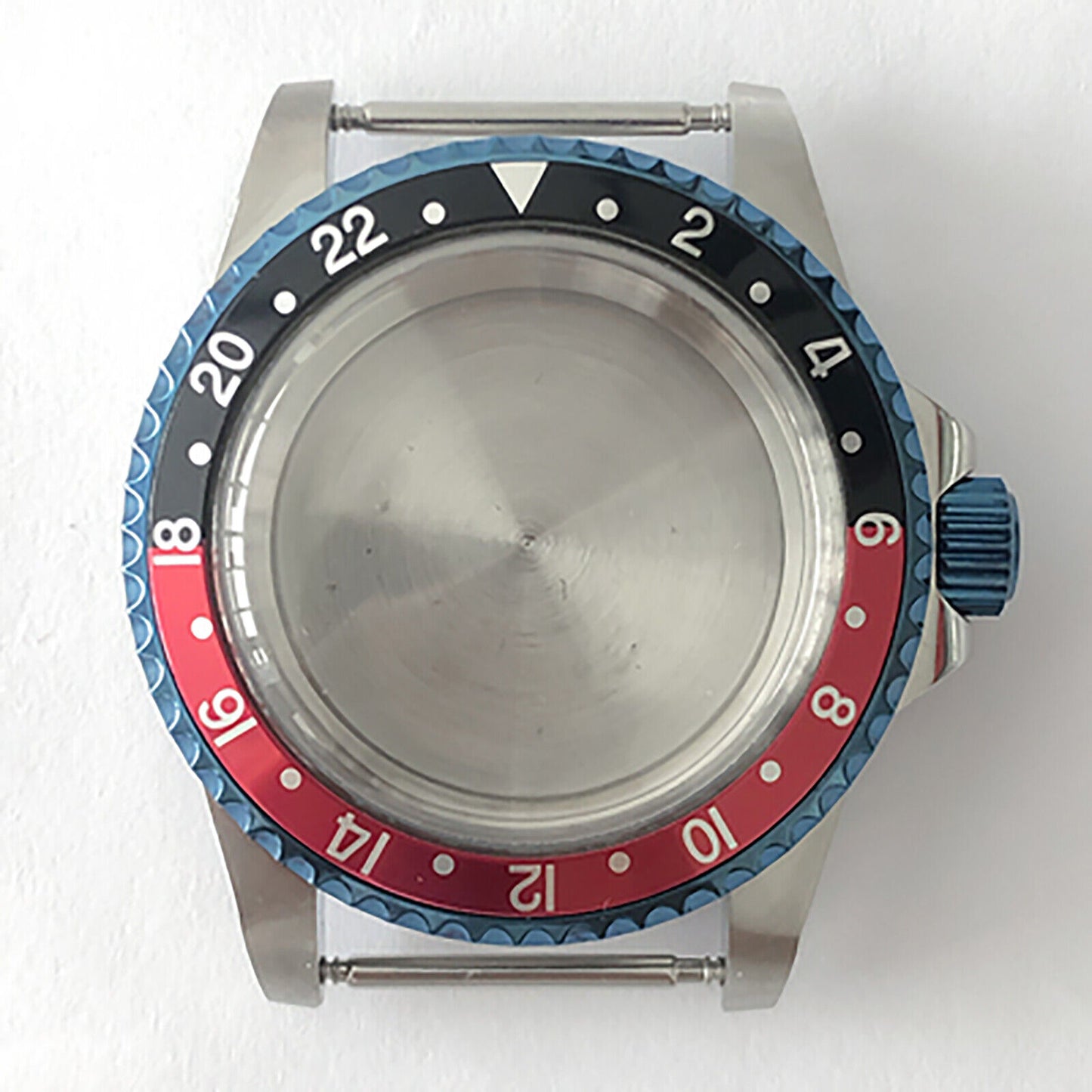Caja de reloj de acero inoxidable retro azul de 39.5mm + espejo acrílico para NH35/NH36