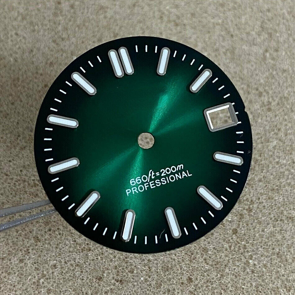 Cadran de montre 28,5 mm vert lumineux, compatible avec le mouvement NH35 #AE46