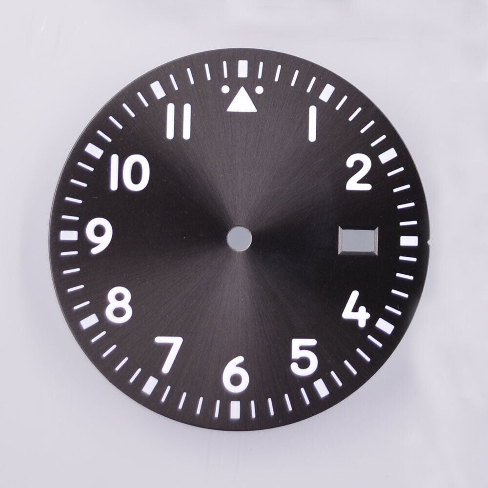 Cadran de montre lumineux vert de 33,80 mm, compatible avec les mouvements NH35/35A et NH36/36A