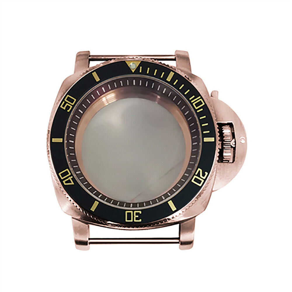 Rose gold 42MM PVD steel watch case for NH35/NH36/4R/7S movements by Mineral Mirror.