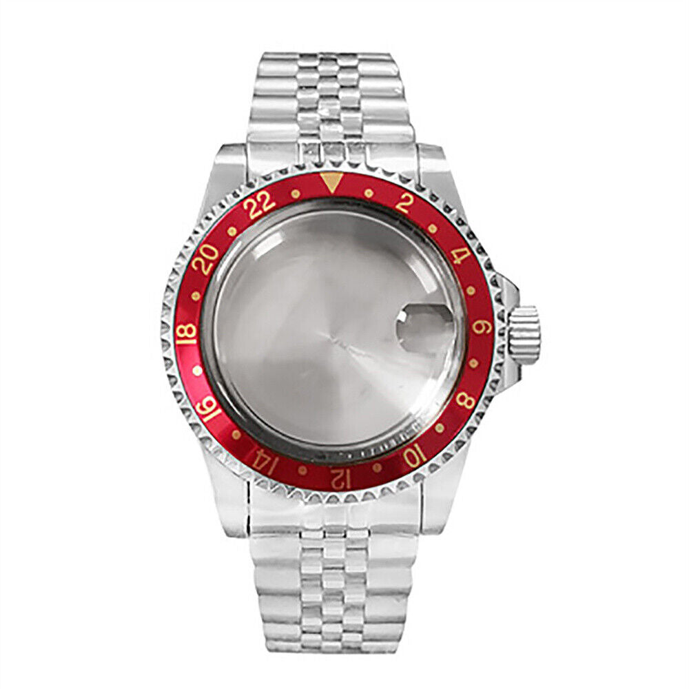 Boîtier de montre en acier inoxydable 39,5 mm + bracelet pour montres NH35/NH36