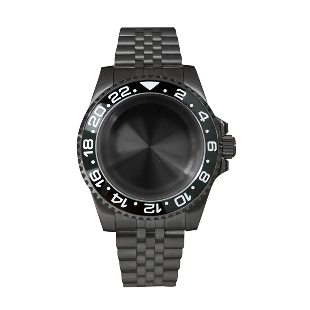40mm Sapphire glass watch case compatible with NH35/NH36 movement, durable and sleek design.