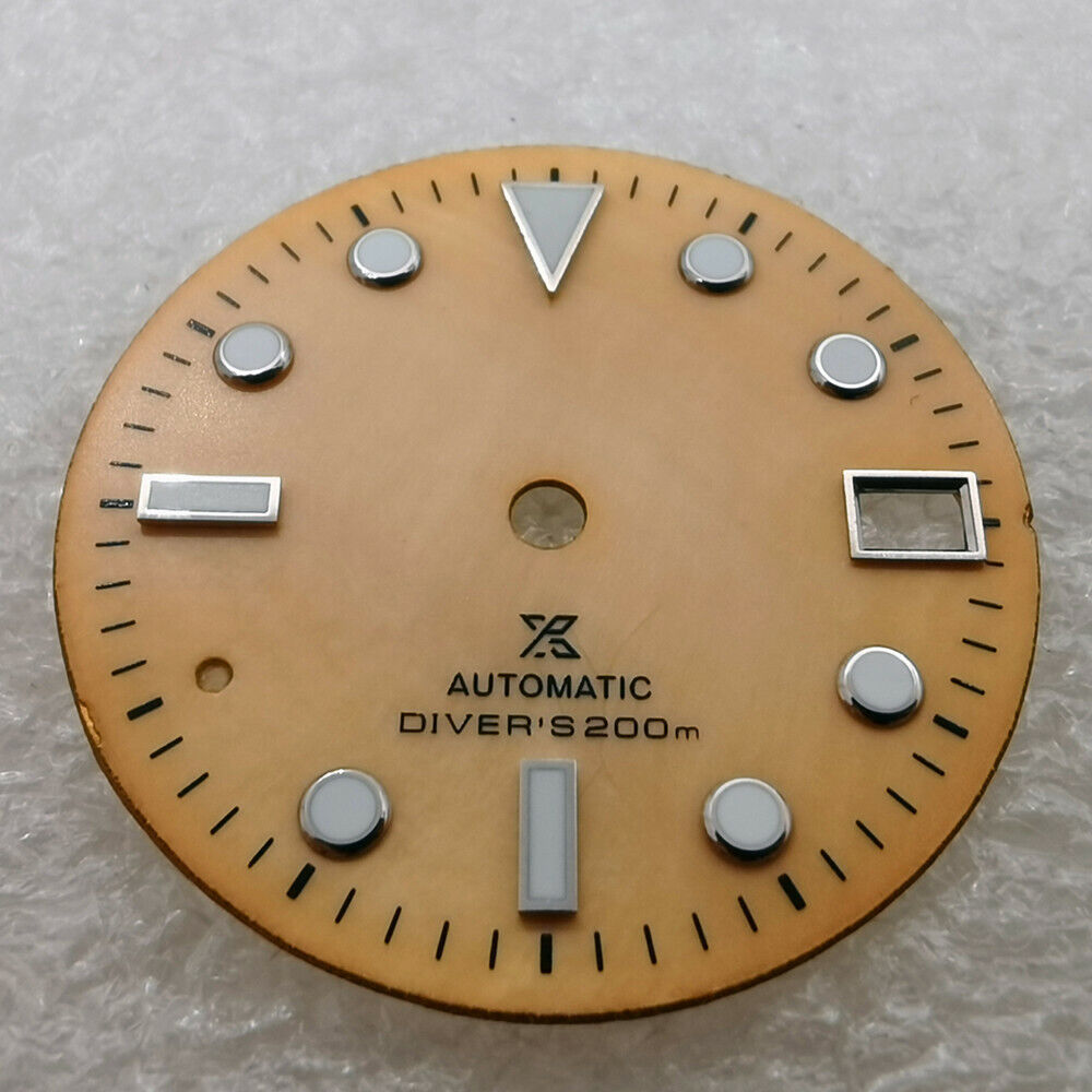 28.50mm green lume shell watch dial, compatible with NH35/NH36 movement for stylish repairs