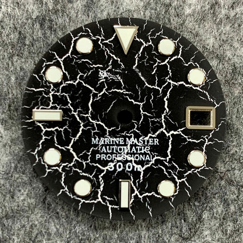 Cadran de montre craquelé de 28,5 mm, lumineux et normal, compatible avec le mouvement NH35
