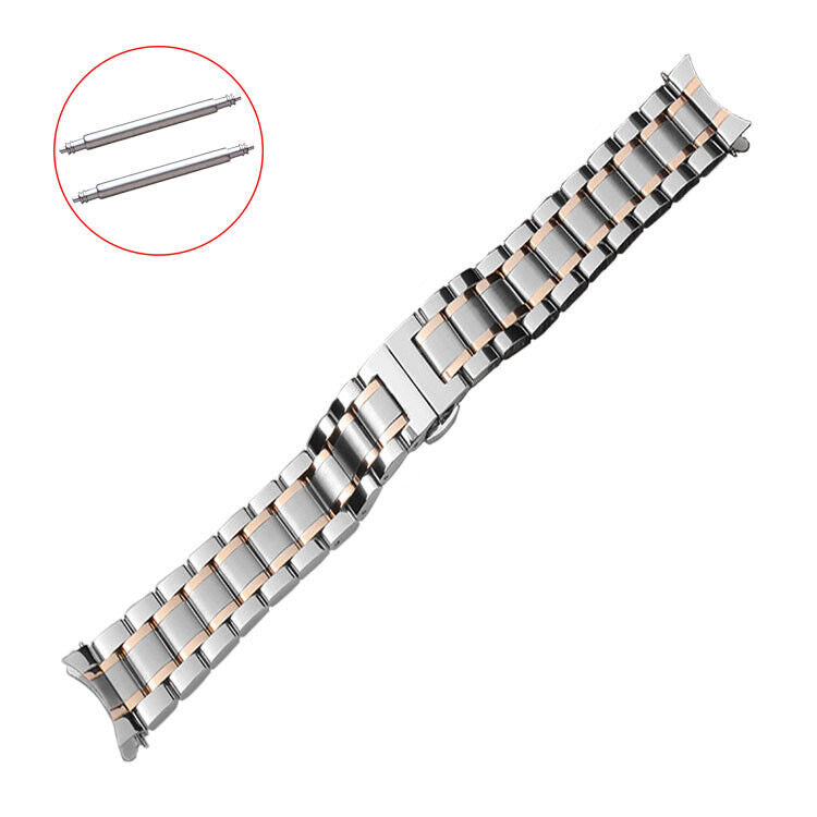 Bracelet de montre en acier à extrémité incurvée, 12-24 mm, bracelet papillon