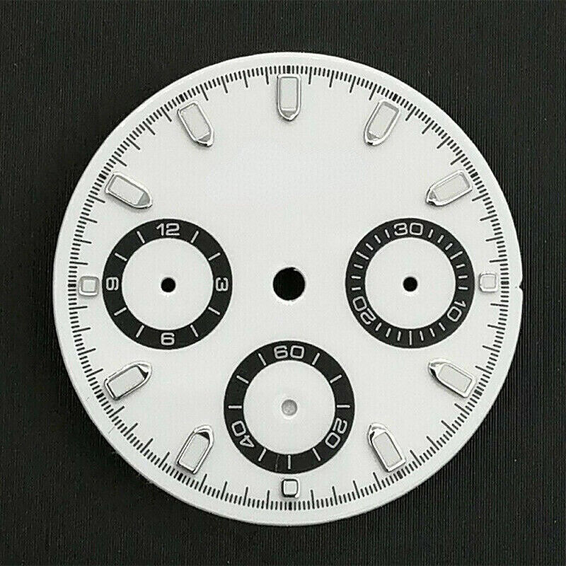 29MM green luminous watch dial for VK63 movement, featuring glow-in-the-dark markers and sleek design.
