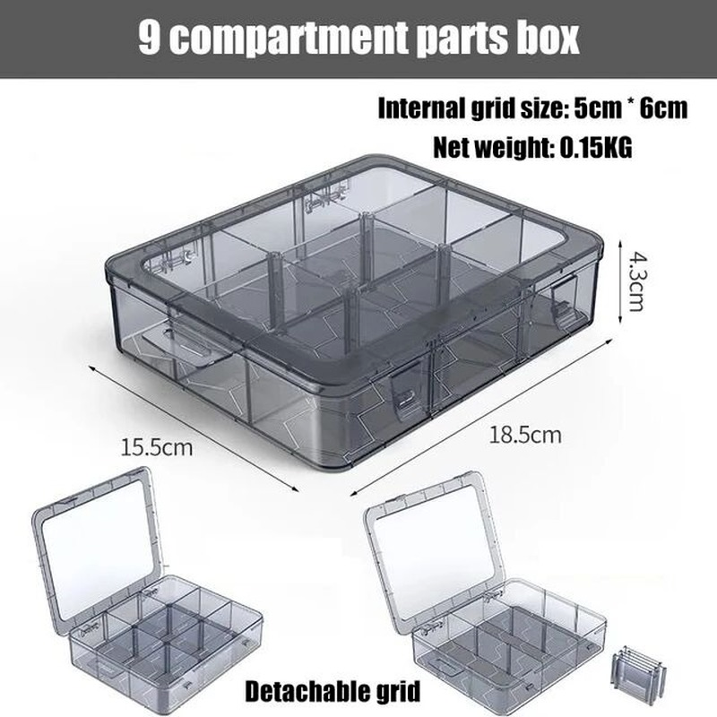 Plastic Container Box for Tools Case Screw Jewelry PartsTransparent Storage