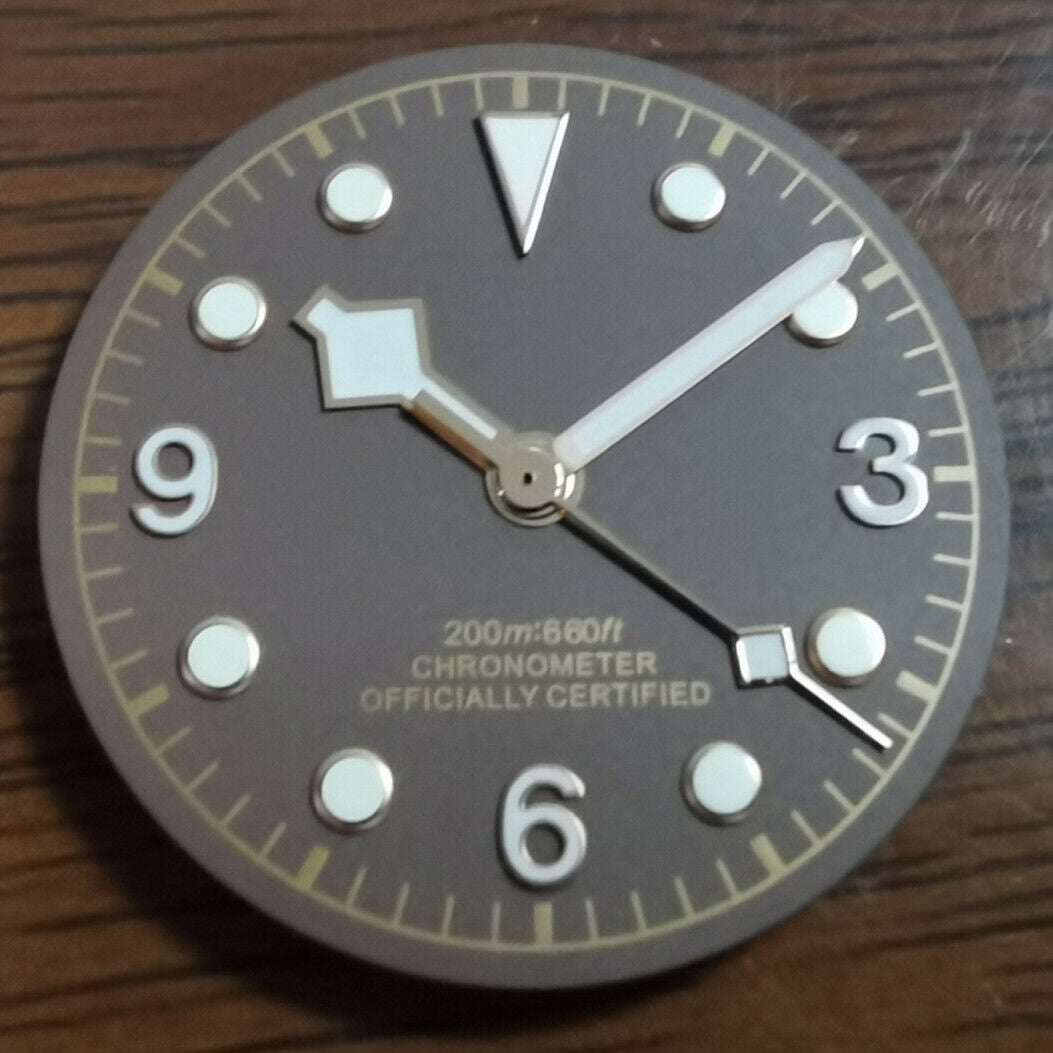 30.5mm green lume watch dial for ETA2824/2836 8215 DG2813 ST1612 movements, high visibility design.