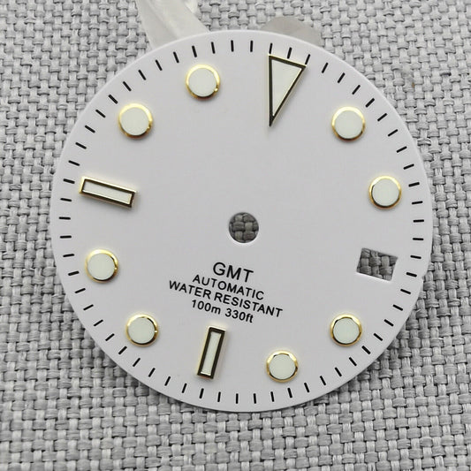 29mm green luminous watch dial for NH34 movement MOD GMT, vibrant colors, watch accessory by MOD GMT.