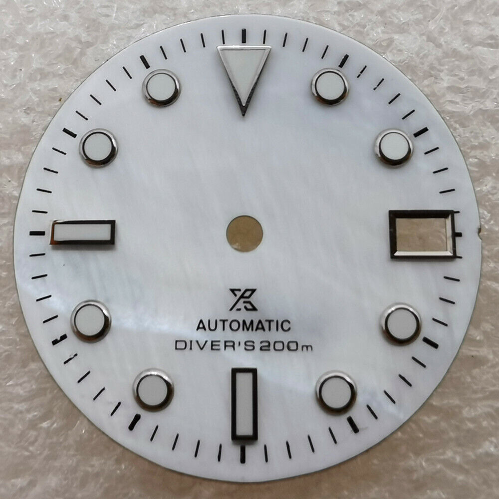 28.50mm green lume shell watch dial, compatible with NH35/NH36 movement for stylish repairs