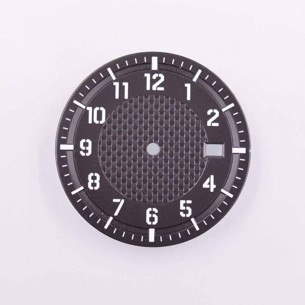 Cadran de montre lumineux vert de 34,50 mm, compatible avec les mouvements NH35, NH35A, NH36 et NH36A