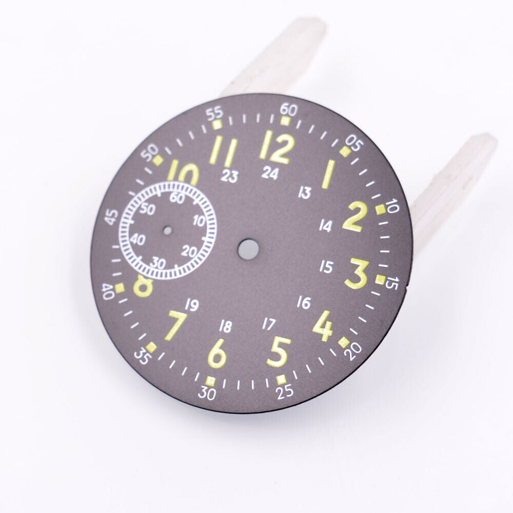 38.90mm Green Luminous Black Watch Dial Fit for ETA 6497 ST3600 Movement