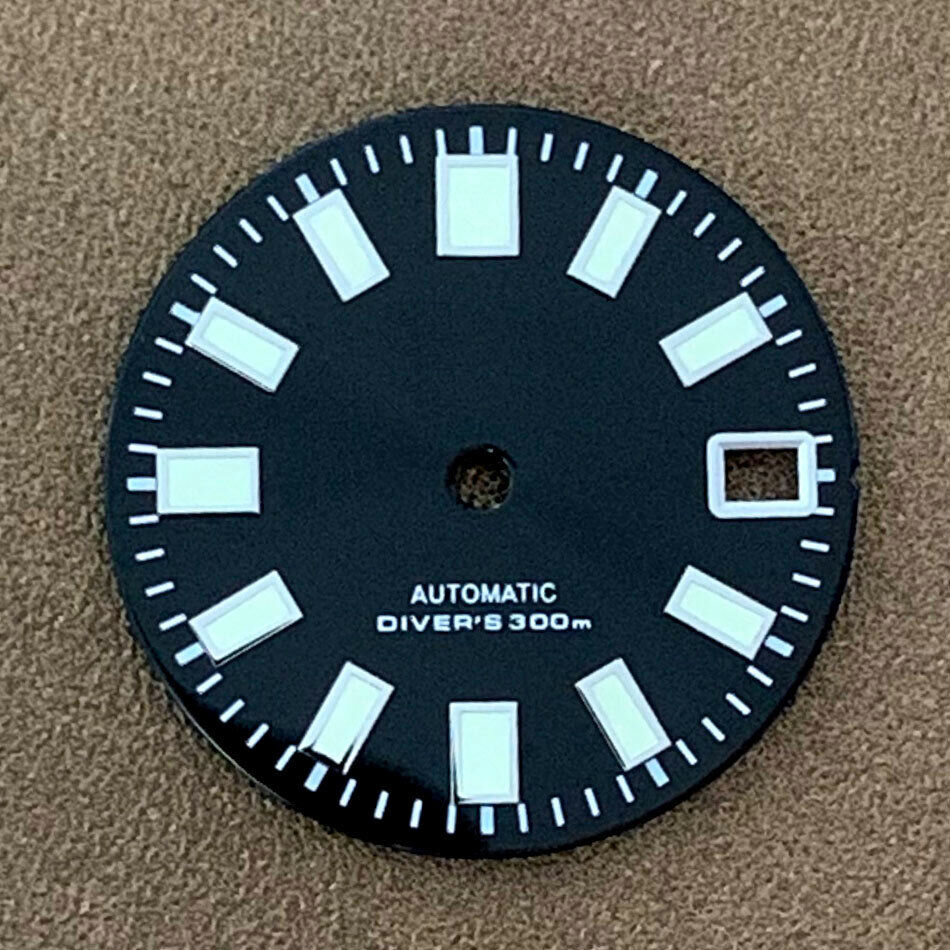 28.5mm C3 green luminous watch dial, fits NH35 NH36 movement, ideal for watch repair.