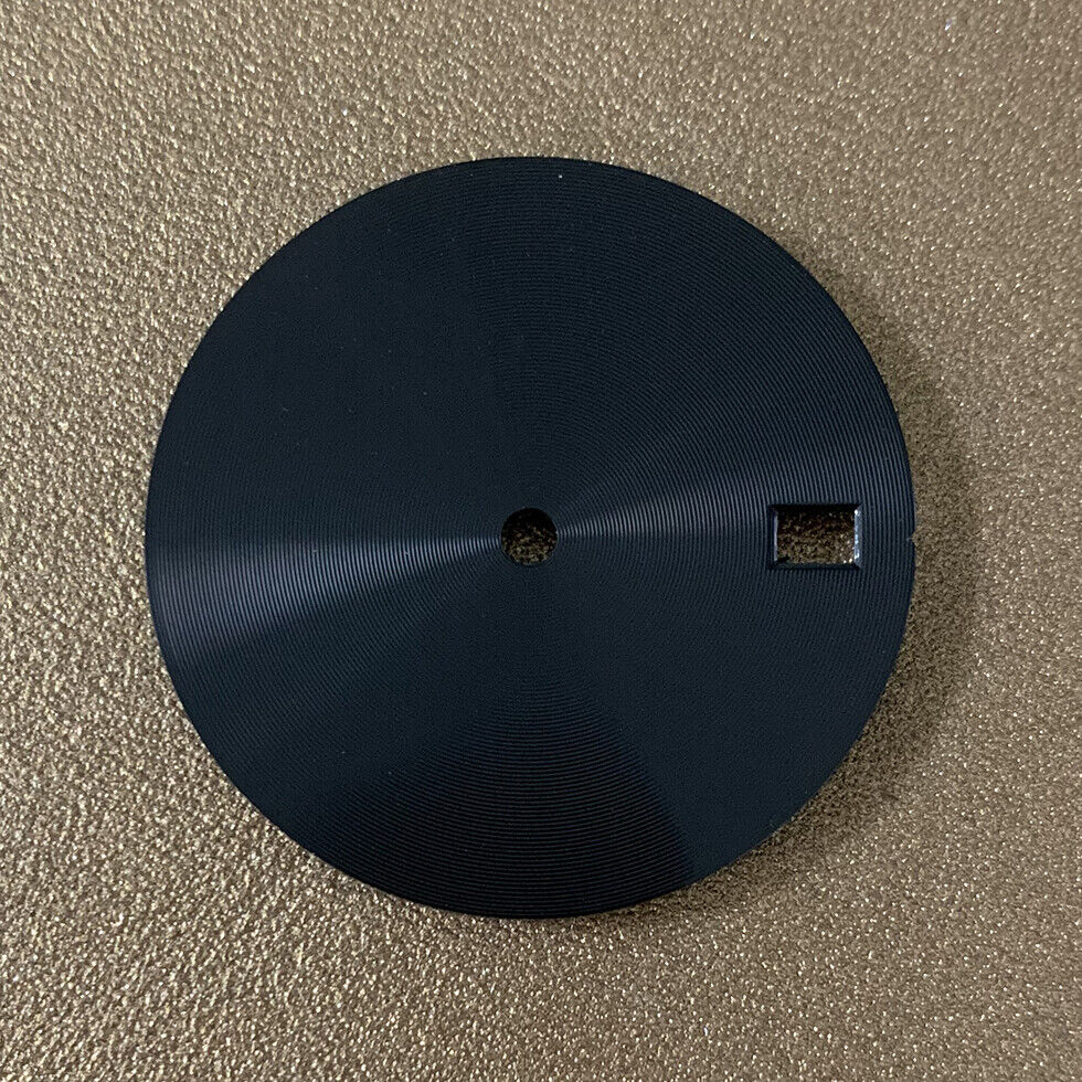28.5mm shiny watch dial with calendar for NH35 movement by C2, ideal for custom watch builds.