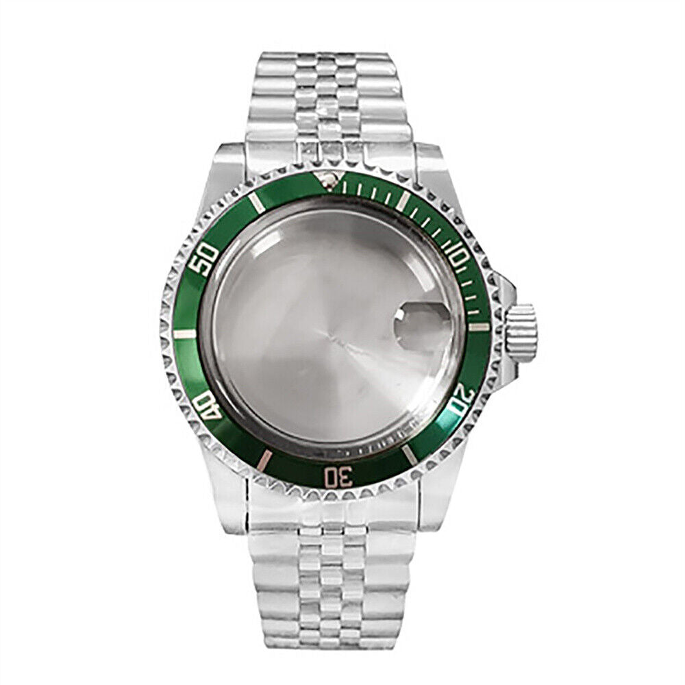 39.5MM stainless steel watch case with strap for NH35/NH36, durable and stylish watch accessory.