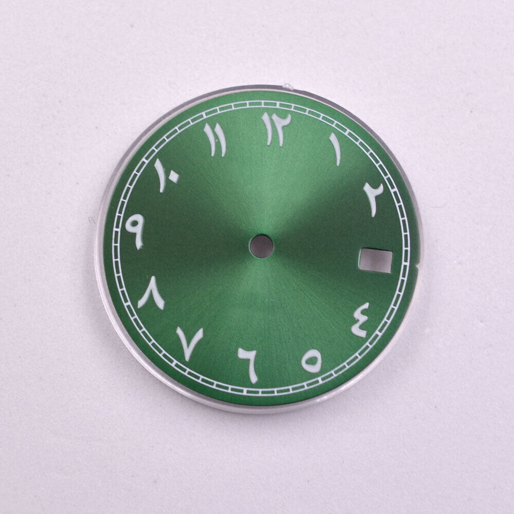 28.50mm Arabic numerals watch dial for NH35 NH35A movement, AB-4 brand, classic black design.