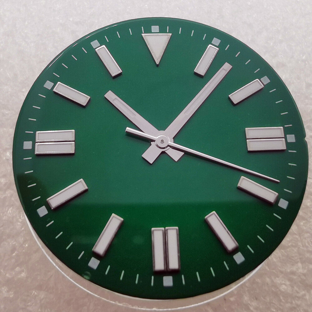 28.5mm Oyster Enamel Watch Dial Green Lume Suitable for NH35 ETA2836 8215 #12