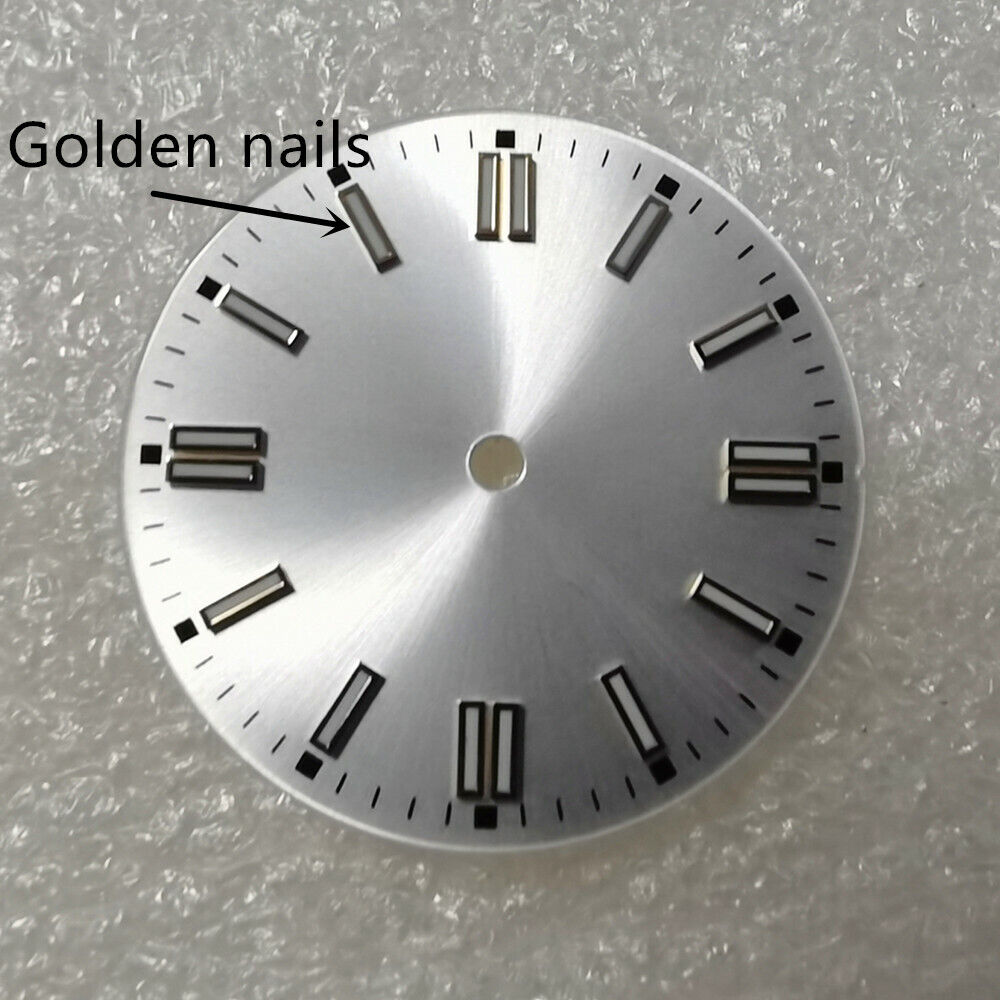 29.1mm green lume watch dial for NH35/NH36 movements, designed for precise timekeeping.