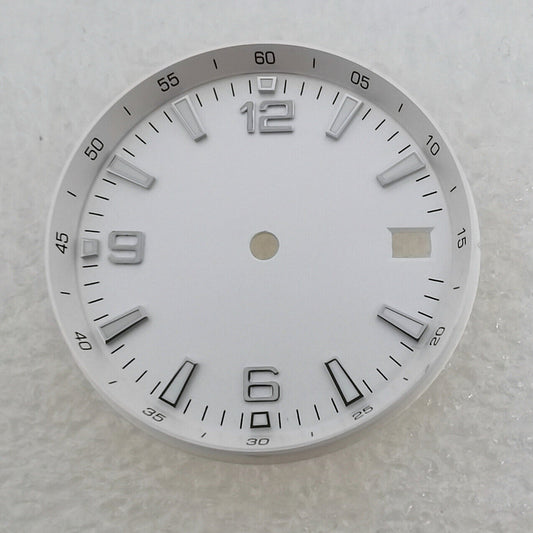 31mm watch dial with luminous markers for NH35 NH36 movement, featuring inner ring design.