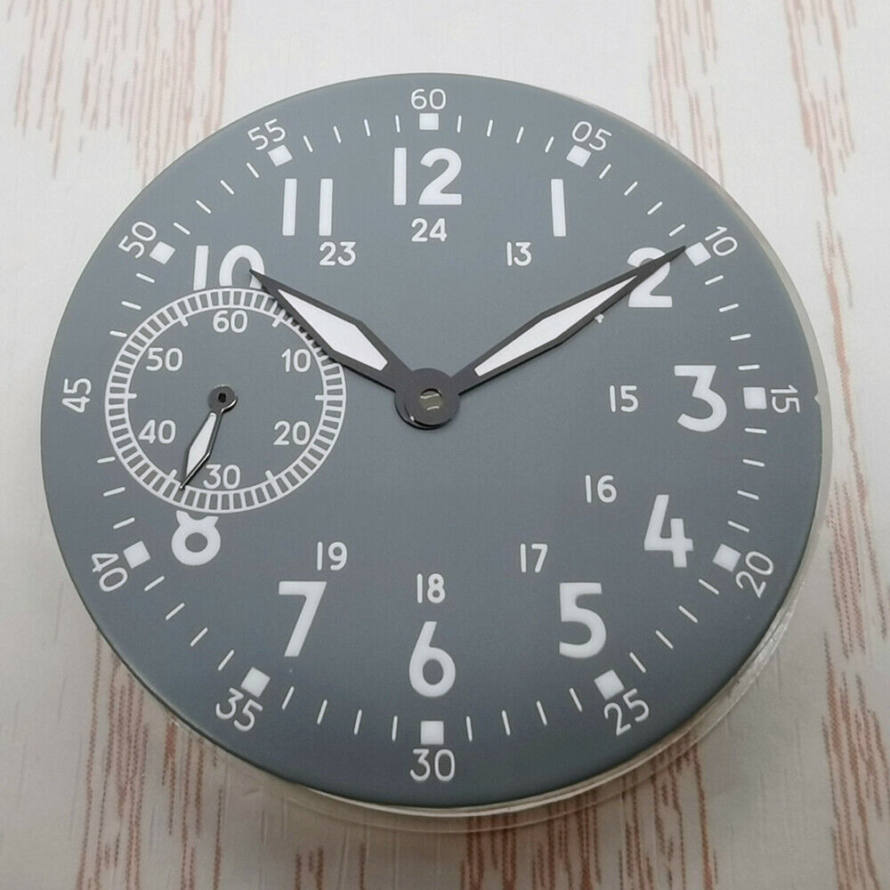 39mm green lume watch dial by Brand New, compatible with ETA6497 ST3600, ideal for custom watch repairs.