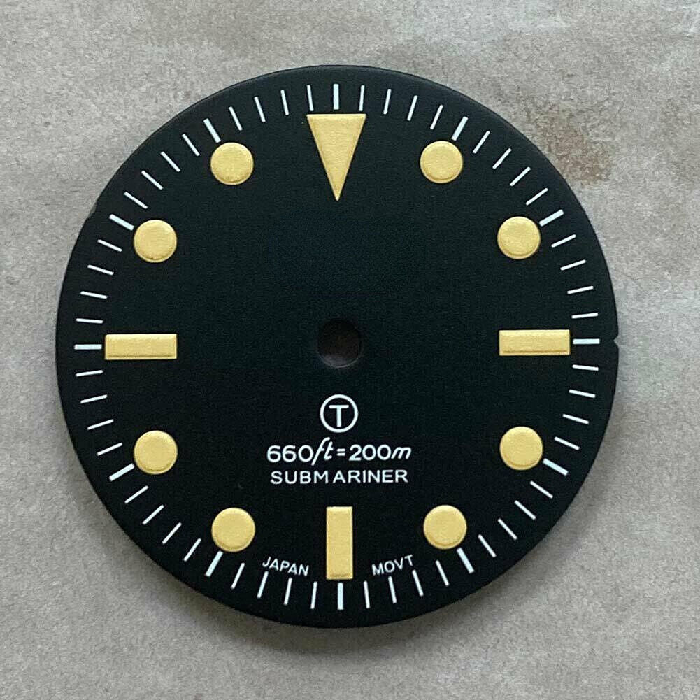 28,50 mm Zifferblatt grün leuchtend passend für NH35/NH36 Uhrwerk Uhr #04