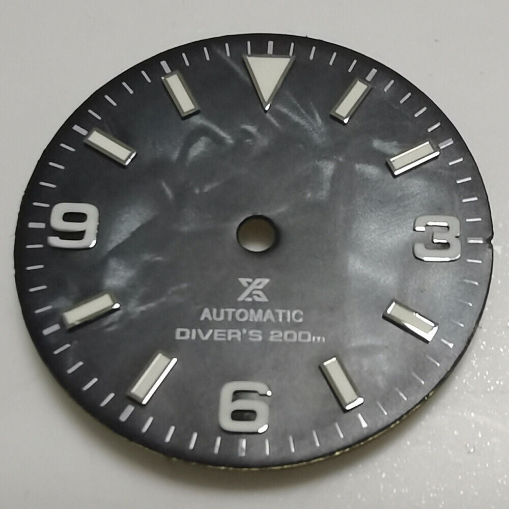 Nature Shell 29mm Watch Dial Green Luminous Suitable for NH35 Movement B-1