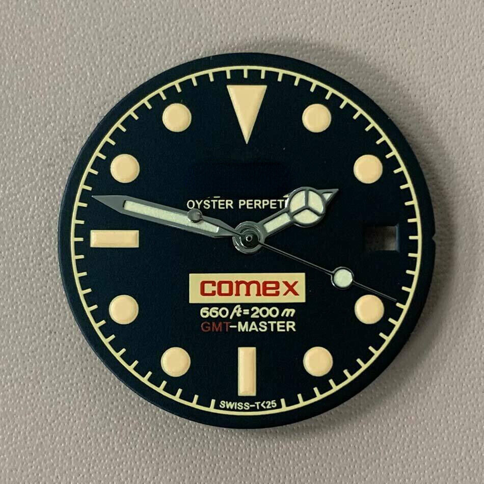 Esfera de reloj azul/verde luminiscente adecuada para 8215/2813/8200 RLX con manecillas