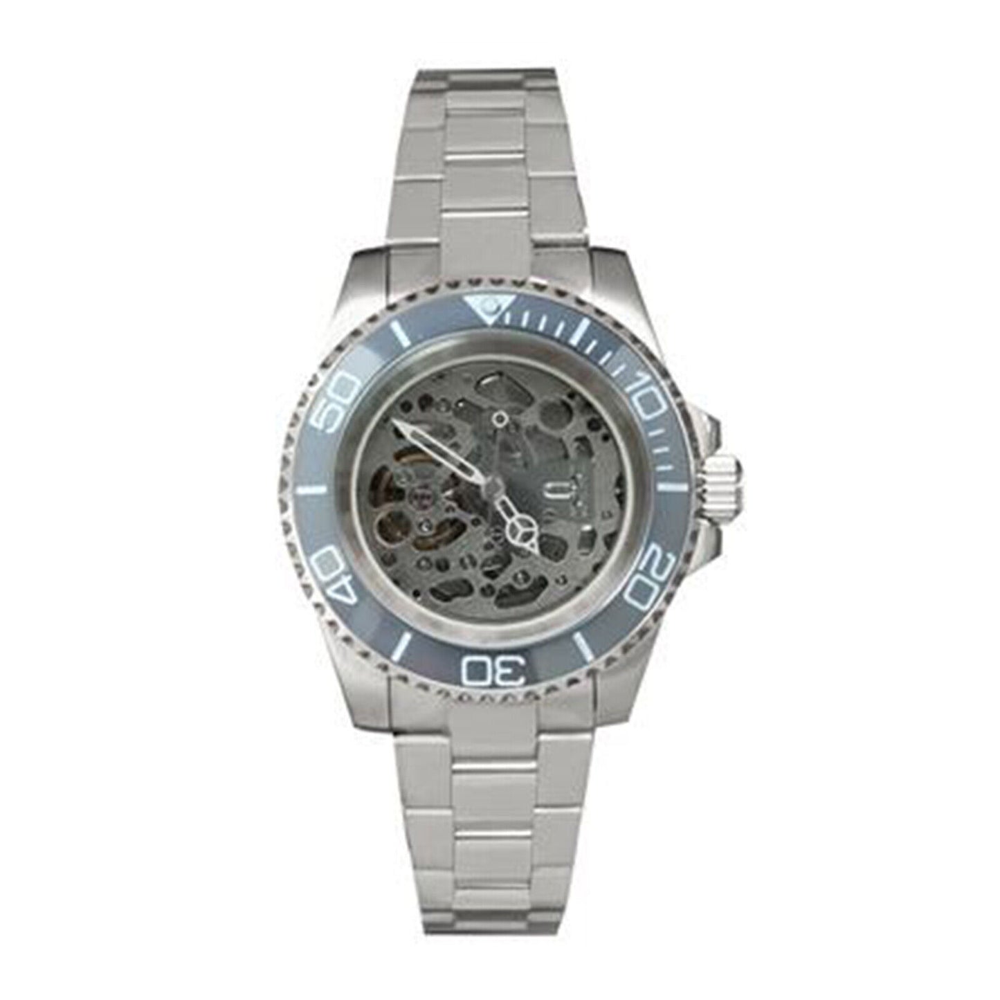 NH70 Caja de reloj de acero inoxidable de 40mm Cristal de zafiro Esfera hueca Manecillas luminosas