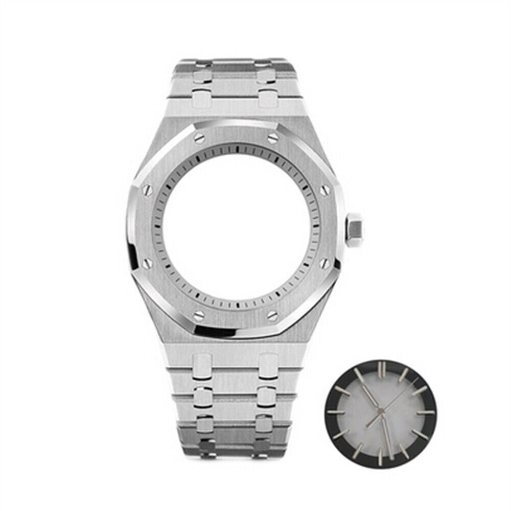 Caja de reloj de 41MM + correa + esfera + manecillas para reloj para caja modificada NH70