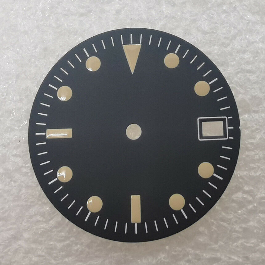 28.50mm watch dial, no lume, compatible with NH35/NH36 movement, sleek design.
