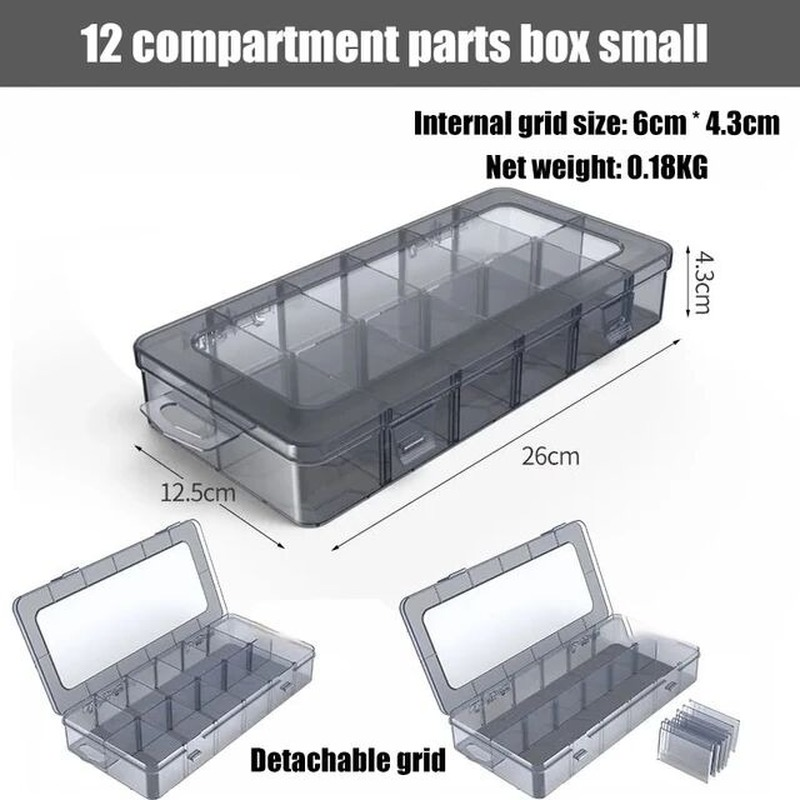 Clear Plastic Storage Box for Tools and Jewelry Parts, Ideal for Organizing Small Items