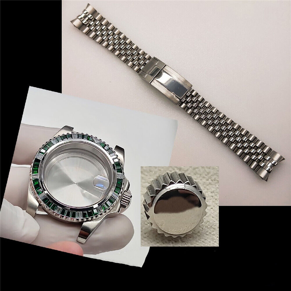 Sleek Jewelled 41MM 316L Stainless Steel Bracelet Strap for NH35 watches, durable and stylish.