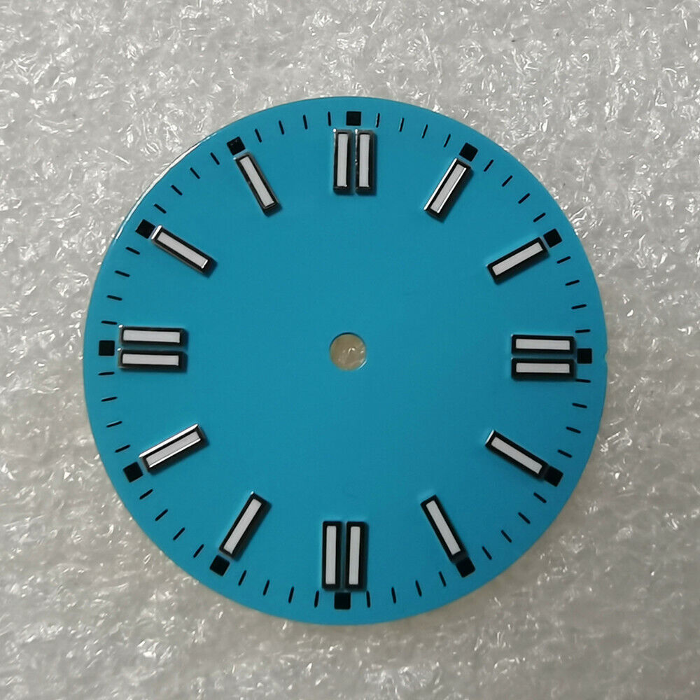 29.1mm green lume watch dial for NH35/NH36 movements, designed for precise timekeeping.