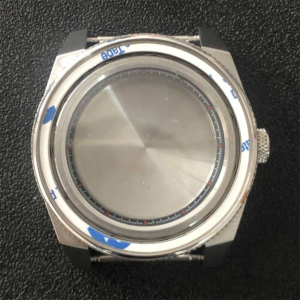 Caja de reloj de acero inoxidable 316L para NH36 resistente al agua anillo de aluminio de 43MM para NH35