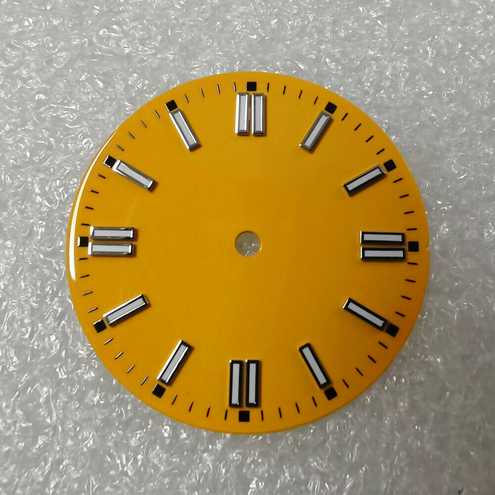 29.1mm green lume watch dial for NH35/NH36 movements, designed for precise timekeeping.